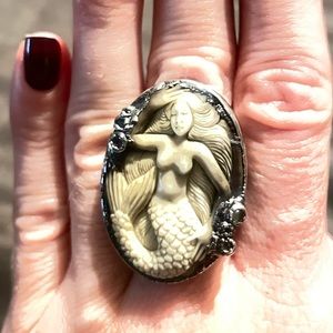 Amazing Hand made large mermaid ring, by C&R artisan jewelry.